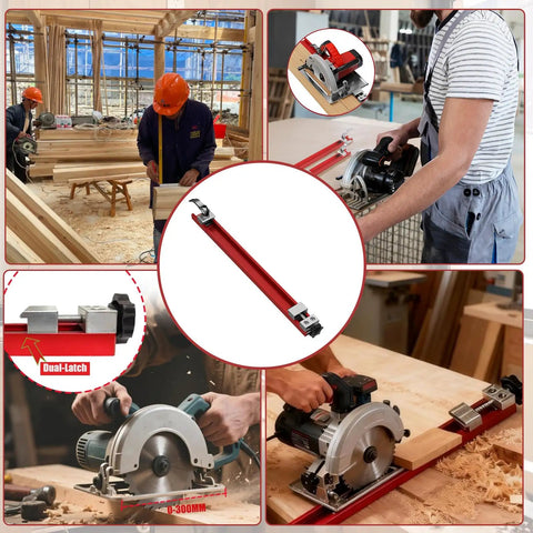 Circular Saw Guide Rail For Woodworking Adjustable Aluminum Base Rock Solid No Wobble 11.81 Inch Base Electric Saw Guide