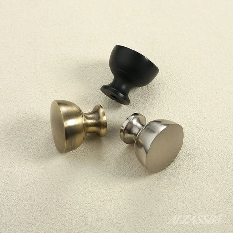 10 Pack Brushed Satin Nickel Cabinet Knobs Flat Round One And One Quarter Inch Diameter Dope Kitchen Cabinet Hardware AL6013SN