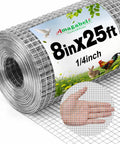 Hardware Cloth 8 Inch Wide 25 Ft Galvanized Wire Mesh One Quarter Inch Openings for outdoor use with hand comparison