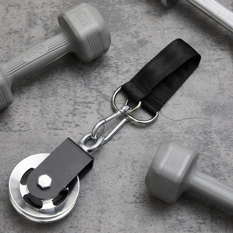 4 Pack Aluminum Cable Pulleys For Home Gym Pulley System 90mm Alloy Wheels Smooth Glide And Rust Resistant Durability Pro Grade Gym Accessories Go To Full Body Workouts At Home Silver with strap and carabiner