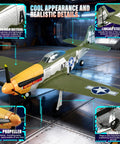 RC Airplane P51D Mustang with 3D/6G Gyro Stability, 5CH, Brushless 1406 Motor, 510mm Wingspan in hangar display.
