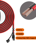 Beefed Up 50 Foot SAE Extension Cable 16 AWG SPT-2 Red Positive Black Negative SAE To SAE Quick Disconnect Copper Wire