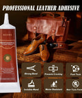 Industrial Strength Leather Glue Adhesive Two 4.23 Oz Bottles Clear Flexible Bond For Shoes Bags Purses Furniture Car Seats Jackets