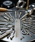 Five Piece Silver Movement Crown Kit For NH35 NH36 NH38 NH39 Watches, Durable Steel Replacement Crowns, Spare Parts Set For Easy Repairs