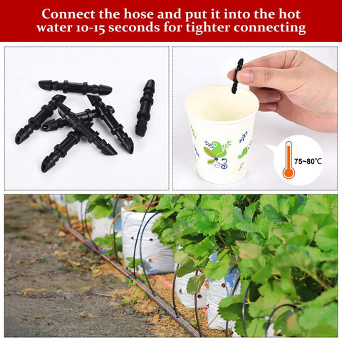 300 Pieces One Quarter Inch Single Barbed Drip Irrigation Fittings And Couplers Set For Drip Tubing Sprinkler System Garden Lawn Greenhouse Patio Farm And Yards Must Have