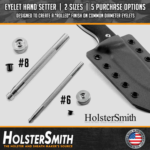 Eyelet Hand Setter Size Six (3/16 Inch) With Base and Ram for Kydex Leather and Fabric Projects, Easy Rolled Eyelets, DIY Holster Making