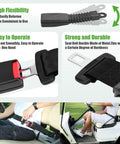 4 Pack Universal Retractable Golf Cart Seat Belts Kit Fits Yamaha Club Car EZGO Go Kart ATV UTV Front Or Rear Seats Bracket Not Included Safety System For Peace Of Mind showing installation and features