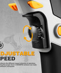 Kick Ass Heavy Duty 6 Amp Corded Hammer Drill With Half Inch Keyed Chuck And Twelve Piece Bit Set Variable Speed Rotation for adjusting speed settings.