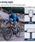 Cyclist with rugged bike phone mount for MTB and road bikes, dual-angle aluminum clamp, ultra-lock security, no wobble design