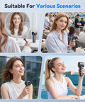 Various uses of Turbo Handheld Fan With 100 Speed HD Digital Display Real Time Wind Gear And Battery Percentage Shows Your Power Level On The Fly Powerful 13500 RPM Brushless Motor Delivers Strong Turbo Airflow In A Compact Portable Design