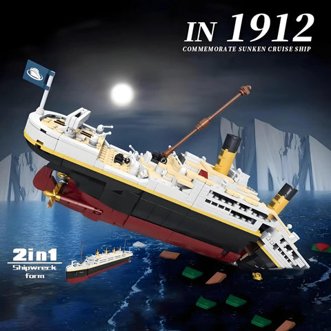 Epic Titanic Model Kit With 2022 Building Blocks, Giant 26.97 Inch Replica Ship, STEM 3D Puzzle Toy For Kids And Adults, Educational Collectible Display For Home Or Office Decor, Realistic Bow, Funnel, And Propeller Detail, shipwreck form