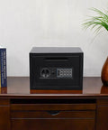 Digital Depository Safe For Cash And Mail Front Load Drop Box With Multi User PIN Lock Steel Construction on desk