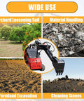 Heavy Duty Skid Steer Loader Attachment Digger Hoe With 12 Inch Bucket And 59 Inch Digging Depth wide use in various tasks