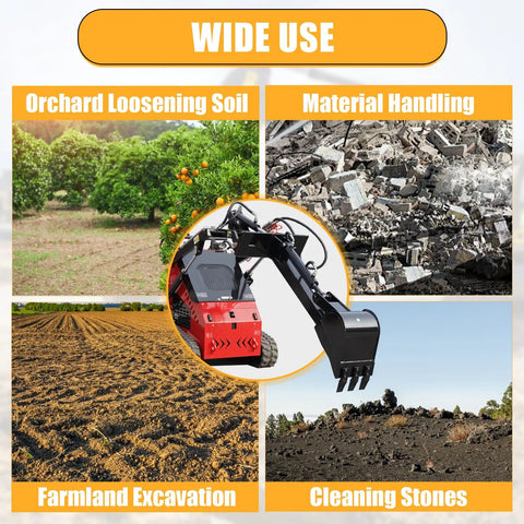Heavy Duty Skid Steer Loader Attachment Digger Hoe With 12 Inch Bucket And 59 Inch Digging Depth wide use in various tasks