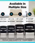 Image showing multiple sizes of "Self Inking Custom Stamp With Up To 6 Lines, Personalize Return Address Or Office Name, Easy Ink Cartridge Swap"
