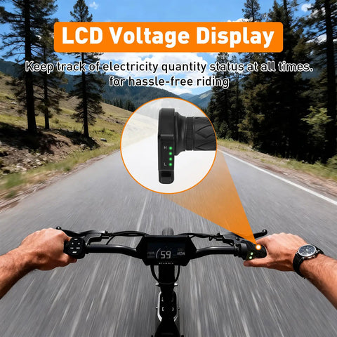 36V E Bike Throttle Grip Replacement With LCD Voltage Display And Cruise Control For Jetson Bolt Pro Atlas DYU D3F D2F C3 C4 Ancheer 250W Electric Bike Twist Grip Accelerator
