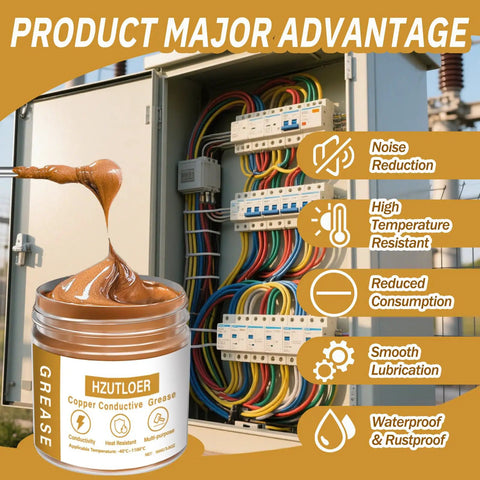 Copper Conductive Grease Paste 100G Anti Arcing Electrical Grease For Cars Power Systems Electronics And Home Appliances
