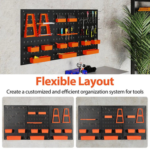 4 Ft Metal Pegboard Tool Organizer With Heavy Duty Hooks And Bins For Garage And Workbench This Solid Peg Board Kit Upgrades Your Shop Game Keeps All Gear Tight And Ready To Roll Perfect For Hard Working Crews Who Need Reliable Storage Solutions Daily