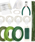 Must Have Floral Arrangement Tool Kit With Green Floral Tape And Wire, Corsage Pins, Satin White Ribbon, Pearl Corsage Bands, Wire Cutter