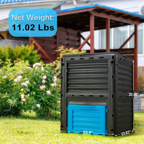 80 Gallon Garden Compost Bin Made From Durable PP Material Easy Assembly With Vented Design for outdoor use