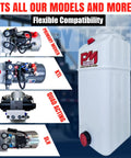 5 Quart Poly Hydraulic Replacement Reservoir For Power Units And Heavy Equipment, Built Tough Poly Tank, Side View
