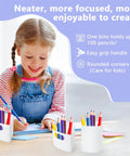 Slick Spin Art Supply Caddy For Kids With Seven Spacious Bins Holds Crayons Markers And Pencils Lazy Susan Base with rounded corners.