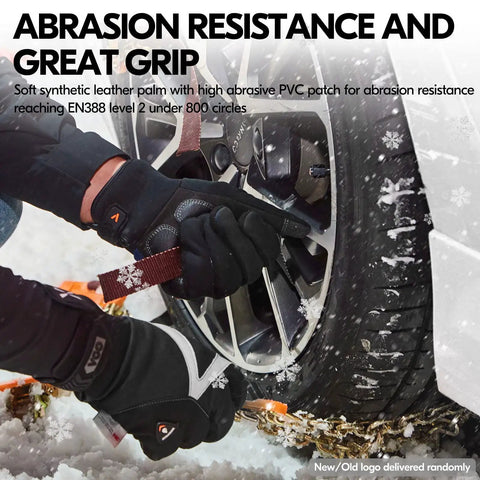 Cold Weather Work Gloves With 3M Thinsulate C100 Lined For Ultra Warmth And High Dexterity Touchscreen Waterproof Insert Synthetic Leather Size L Black Worksite Ready For Construction Warehousing Landscaping And DIY Projects used for changing a tire in snow
