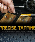 M6 X 1.0 Tap And 5.0mm Drill Bit Set With M2 HSS Drill And Tap Kit For Stainless Steel And Metal in use on metal surface