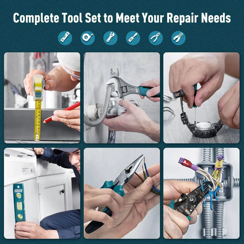 281 Piece All In One Home Tool Kit Portable Complete Basic Repair Set For DIYers And Pros used in various repair tasks