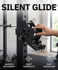 Pulley System Attachment for Home Gym With LAT Pulldown and Squat Rack Cables, Upgraded Roller Glider Pair, Smooth Glide for Full Body Workouts, Sturdy Steel Construction, Space Saving Design on squat rack, black steel