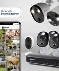 1080p Full HD Indoor Outdoor WiFi Security Camera With Spotlight No Hub Needed, app interface and camera setup shown