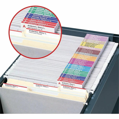 Viewables Color Labeling System Refill Pack Dope White Labels For File And Hanging Folders organized in filing cabinet