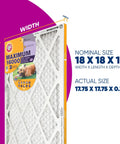 Premium MERV 11 Pleated Air Filter 4 Pack For Home HVAC Systems Improves Indoor Air Quality Reduces Allergens Odors 17.75 x 17.75 x 0.75