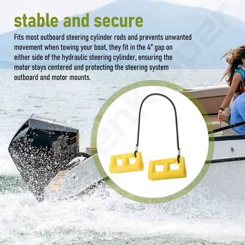 4 Inch Outboard Hydraulic Steering Lock For Easy Install Safe Trailering And Transport Boat Motor Steering Clips For Outboard Engines Universal Fit Yellow