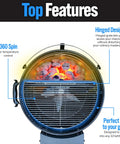 EasySpin 304 Stainless Steel Charcoal Grill Cooking Grate For 22 Inch Kettles With Large Hinged Opening and Two Zone Grillin Design