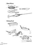 Illustration of Glow-Worm and Peking Duck lure designs from The Legit DIY Fishing Lure Making Guide for bass and trout anglers.