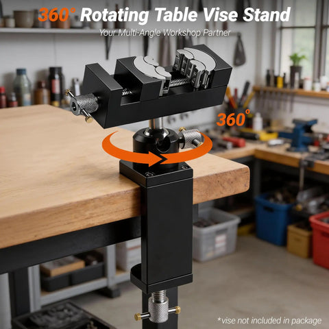 360 Degree Rotating Bench Vise Stand For Grinders And Drill Presses, CNC Machined Beefy Heavy Duty Vise Grinder Mount