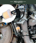 Set Of 6 One Quarter Inch Gas Inline Fuel Filters With Magnets, Universal Fit shown attached to engine system