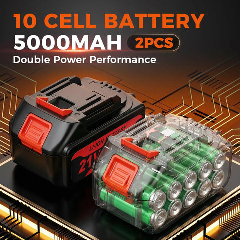Badass Brushless Cordless Angle Grinder 5 Inch Battery Powered Heavy Duty Cutting Tool 5000mAh lithium battery pack