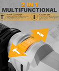 Kick Ass Heavy Duty 6 Amp Corded Hammer Drill With Half Inch Keyed Chuck And Twelve Piece Bit Set Variable Speed Rotation For Concrete Wood And Masonry Built To Finish Any Project Fast showing 2-in-1 multifunctional switch