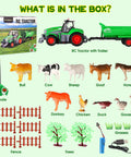 Epic Remote Control Tractor Toy Set With Trailer And Light Up Farm Vehicle Includes 10 Realistic Farm Animals Fences Trees And Grasses For Kids Aged 3 To 7 Birthday Gift components display