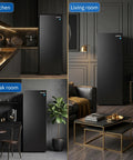 11 Cu Ft Upright Freezer And Stand Up Converter Fridge With Four In One Modes And Frost Free Tech in a kitchen, living room, and break room.