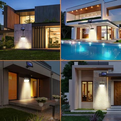 Solar Motion Lights Outdoor With Split Solar Panel, 3 Modes Dusk To Dawn Security Flood Lights, IP65 Waterproof, 270 Degree Wide Lighting Angle, 9.8ft Cable For Easy Placement, Solar Powered With Beast Bright Illumination