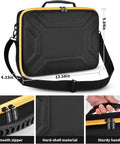 DeWalt 20V Max XR Jigsaw Case With Rugged Interior Tray For DCS334B DCS335B shown with handle, smooth zipper, and dimensions.