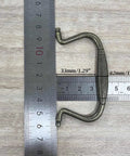 Antique Bail Pulls For Drawers And Cabinets Bronze Zinc Alloy Hardware With 3.1 Inch Center Spacing And 100x50mm Overall Size Includes Mounting Screws Retro Dresser Wardrobe Cabinet Knobs shown with ruler for size reference.