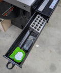 Drawer holding tools in Table Saw Fence Drawer For Biesemeyer Style Rails Left Side Securely Holds Fence Rail Remotes And Accessories