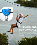 Beefy Built Tough Zip Line Pulley Tandem Speed Double Pulley 30KN 6700LBS Breaking Strength for 1/4 5/16 3/8 1/2 Inch Cable