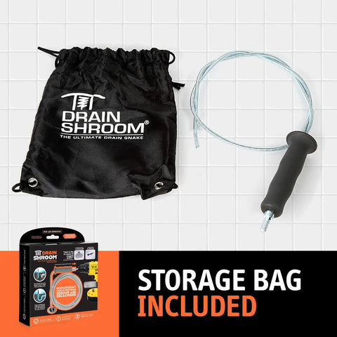 Drill Powered Tub And Sink Snake Auger Clog Remover For Bathroom Drains 42 Inch Stainless Steel Hair Buster with storage bag