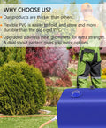 Gardener using Portable Water Storage Bladder Tank 90 Gallons Large Capacity Blue Water Container for irrigation