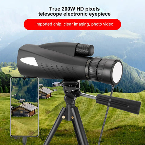 Digital Telescope Eyepiece Camera For Monoculars And Binoculars With USB C App Controlled Plug And Play 200W Pixel Sensor